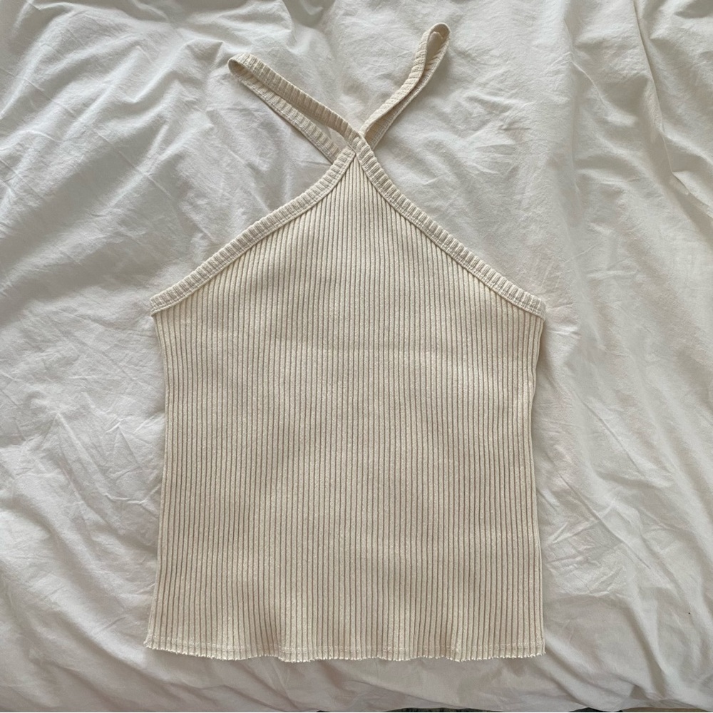 T.LA RIBBED HALTER TANK